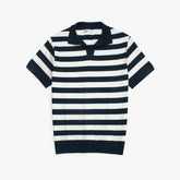 ZRA PREMIUM CABEL-KNIT STRIPPER POLO NEAVY-WHITE