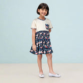 ZRA PREMIUM GIRLS FLORAL TWILIGHT BLUE FROCK