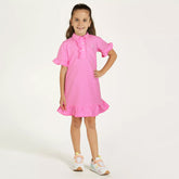 RALP LURN GIRLS PREMIUM FLOUNCE DRESS PINK PEARL