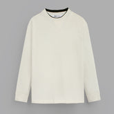 ZRA PREMIUM CONTRAST TRIM SWEAT SHIRT CREAM