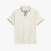 ZRA PREMIUM V NECK POLO SHIRT MEN OFF WHITE
