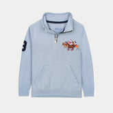 RLPH LURN KIDS 3 PNY RUGBY ZIPPER SKY