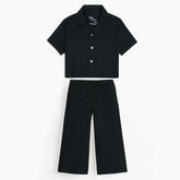 ZRA PREMIUM GIRLS RELAXED PJ SETS BLACK CYAN