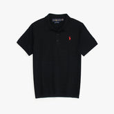 RL PREMIUM CABEL-KNIT BTN POLO BLACK