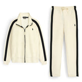 RALP LURN VINTAGE SOFT COTTON TWO TAP TRACKSUIT CREAM