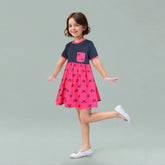 ZRA PREMIUM GIRLS FLORAL RADICAL ROSE FROCK