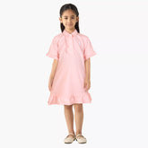 RALP LURN GIRLS PREMIUM FLOUNCE DRESS LIGHT PINK