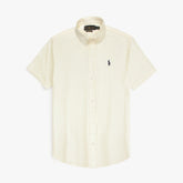 R-L MENS PREMIUM OXFORD BUTTON HALF SLEEVE WHITE