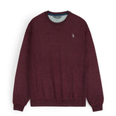 US A.S.S.N POLO SOLID CREW NECK MEHROON SWEATSHIRT
