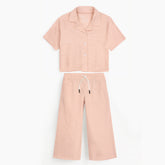 ZRA PREMIUM GIRLS RELAXED PJ SETS OYESTER PINK