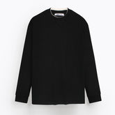 ZRA PREMIUM CONTRAST TRIM SWEAT SHIRT BLACK