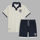 R-L MEN PREMIUM US OPEN PRINTED SHORT SET WHITE/NEAVY