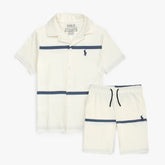 R-L KIDS PREMIUM SHORT/SHIRT WHITE/NEAVY STRIPES