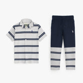 R-L PREMIUM CASUAL SET CLOUD GREY/NEAVY PATTREN