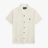 R-L PREMIUM CUBAN COLLAR CASUAL SHIRT MEN WHITE