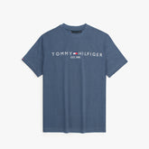 TH MEN CREW NECK OVERSIZED COTTON T SHIRT SLATE BLUE