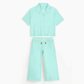 ZRA PREMIUM GIRLS RELAXED PJ SETS GREENISH CYAN