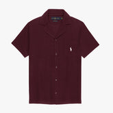 R-L PREMIUM CUBAN COLLAR CASUAL SHIRT MEN MEHROON