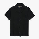 R-L PREMIUM CUBAN COLLAR CASUAL SHIRT MEN BLACK
