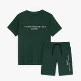 TMMY HILFGR PREMIUM LOGO TWINSET DK GREEN