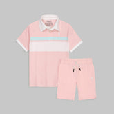 R-L PREMIUM SHORT SET GLACIER/PINK