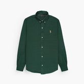 R-L MENS PREMIUM OXFORD BUTTON CASUAL DK GREEN