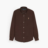 R-L MENS PREMIUM OXFORD BUTTON CASUAL BROWN