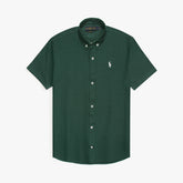 R-L MENS PREMIUM OXFORD BUTTON HALF SLEEVE DK GREEN