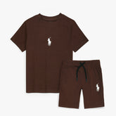 RLPH LRN PREMIUM KIDS JERSEY TWINSET BROWN