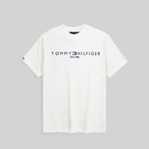 TH MEN CREW NECK OVERSIZED COTTON T SHIRT WHITE