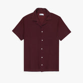 ZRA PREMIUM MEN RESORT COLLAR SHIRT MAHROON (OVERSIZED)