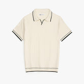 ZRA PREMIUM ESPRESSO CABEL-KNIT POLO CREAM