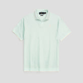 RLPH LURN PREMIUM V NECK BORDER POLO MEN SEA GREEN