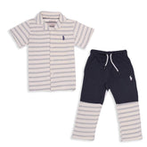 R-L PREMIUM CASUAL SET WHITE/PALE GREY PATTREN