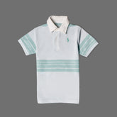 RL KIDS PREMIUM JUNIOR POLO SEA-GREEN STRIPES