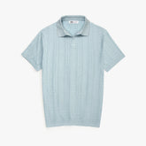 ZRA PREMIUM CABEL-KNIT V NECK POLO SKY BLUE
