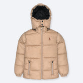 RL PREMIUM MEN DOWN HOODED PUFFER BEIGE