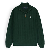 RL PREMIUM ROYAL KNIT MEN CLAS ZIPPER DK-GREEN