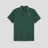 RLPH LURN PREMIUM V NECK BORDER POLO MEN DK GREEN