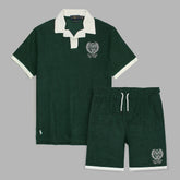 R-L MEN PREMIUM US OPEN PRINTED SHORT SET DK GREEN