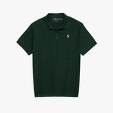 RL PREMIUM CABEL-KNIT BTN POLO DK GREEN