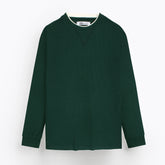 ZRA PREMIUM CONTRAST TRIM SWEAT SHIRT DK GREEN