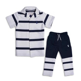 R-L PREMIUM CASUAL SET WHITE/NEAVY PATTREN
