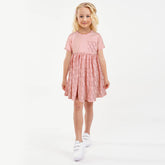 ZRA PREMIUM GIRLS FLORA CARVEN PINK FROCK