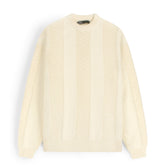 ZRA PREMIUM OLD MONEY TEXTURED CREW-KNIT MEN OFF WHITE