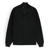 ZRA MEN SUPREME CASHMERE ZIPPER CABLE KNIT BLACK
