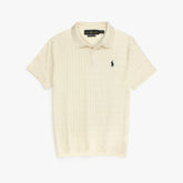 RL PREMIUM CABEL-KNIT BTN POLO CREAM