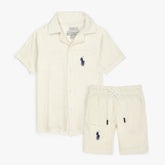 RALP LRN PREMIUM COTTON TERRY TWINSET WHITE