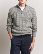 RL PREMIUM ROYAL KNIT MEN CLAS ZIPPER HEATHER GREY