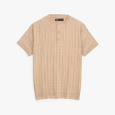 ZRA PREMIUM CABLE KNIT HENLEY MEN ROYAL SKIN